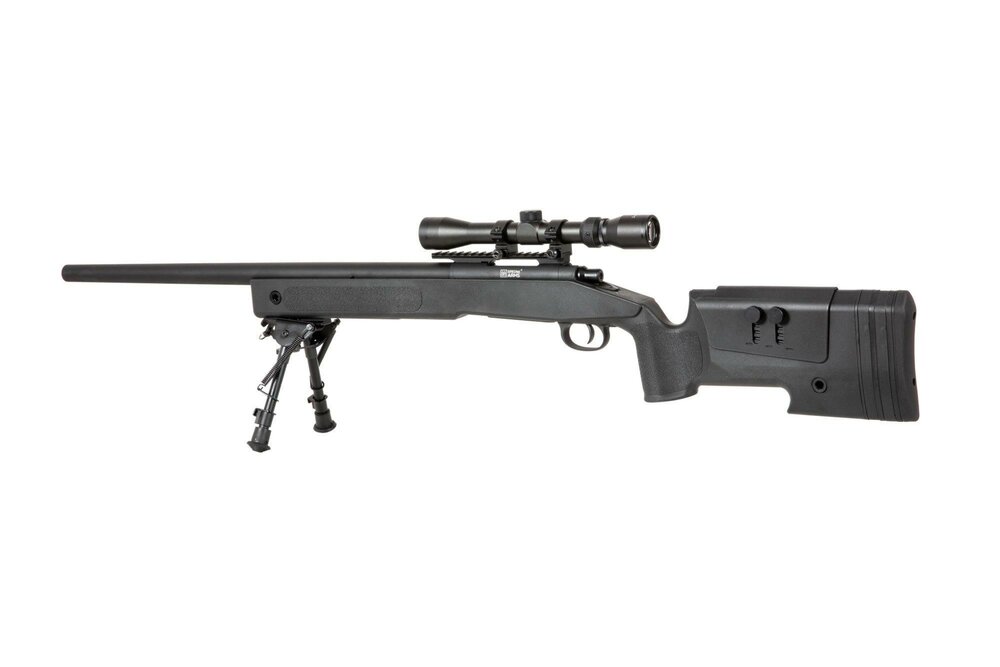 SA-S02 CORE&trade; Sniper Rifle Replica with Scope and Bipod - Black