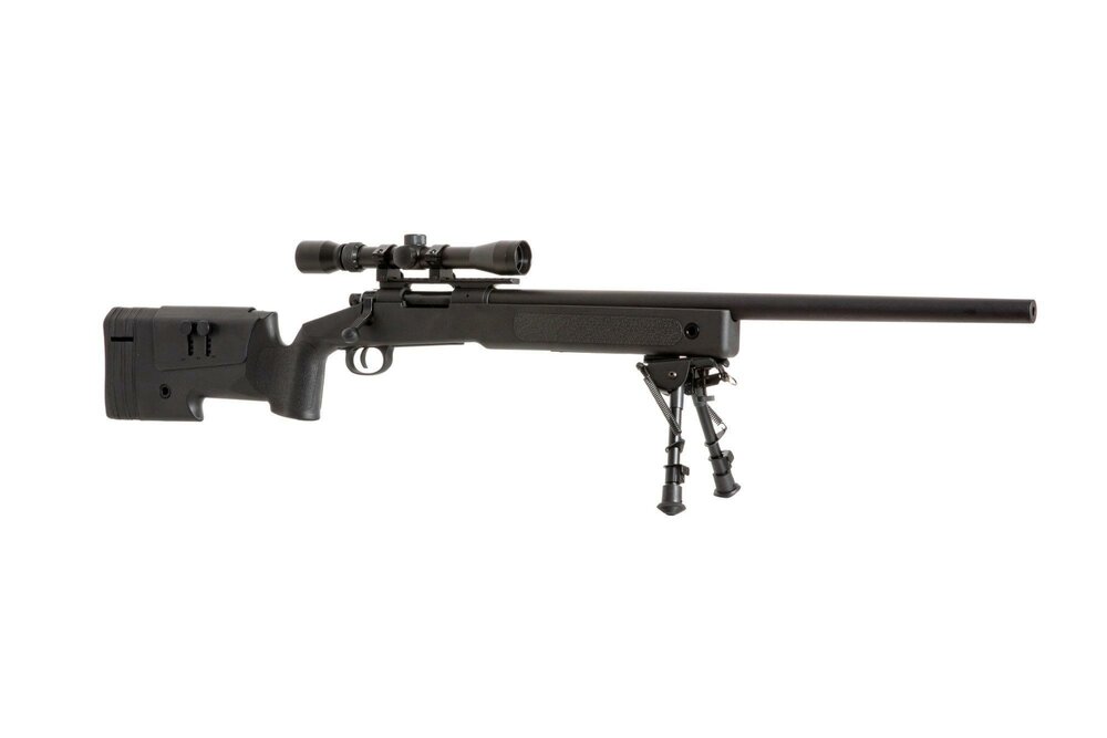 SA-S02 CORE&trade; Sniper Rifle Replica with Scope and Bipod - Black