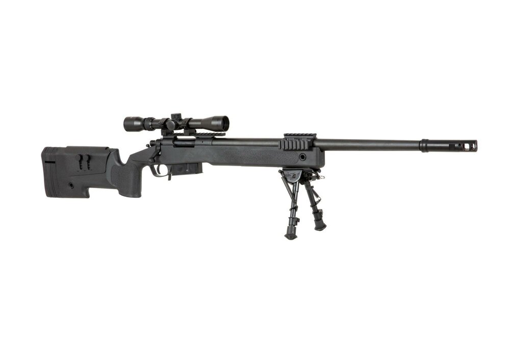 SA-S03 CORE&trade; Sniper Rifle Replica with Scope and Bipod - Black