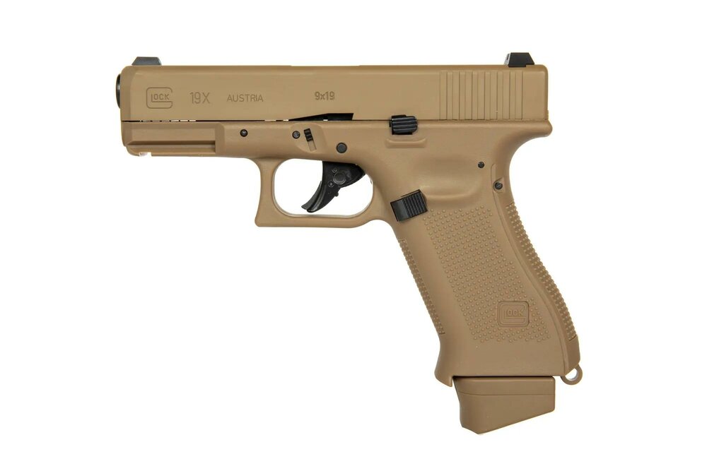 GBB Glock 19X CO2 pistol replica - coyote