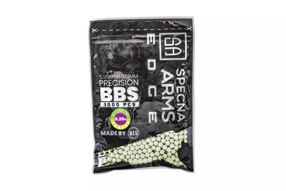 BBs Bio Tracer Degradable 0.20g Specna Arms EDGE &trade; 1000 pcs - Green