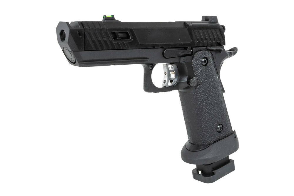  SRC Dark Viper DUAL POWER pistol with green gas magazine Black