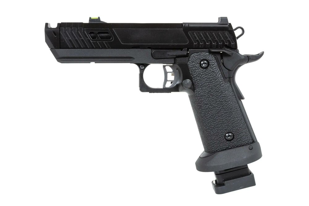  SRC Dark Viper DUAL POWER pistol with green gas magazine Black