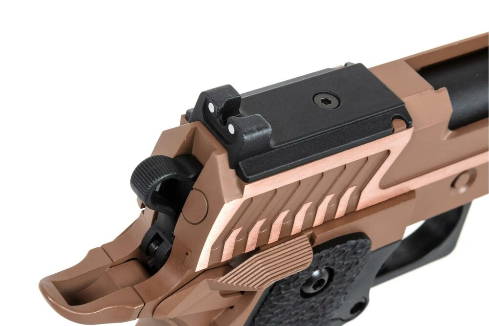 airsoft SRC Sahara Viper DUAL POWER pistol with CO2 magazine Flat Dark Earth