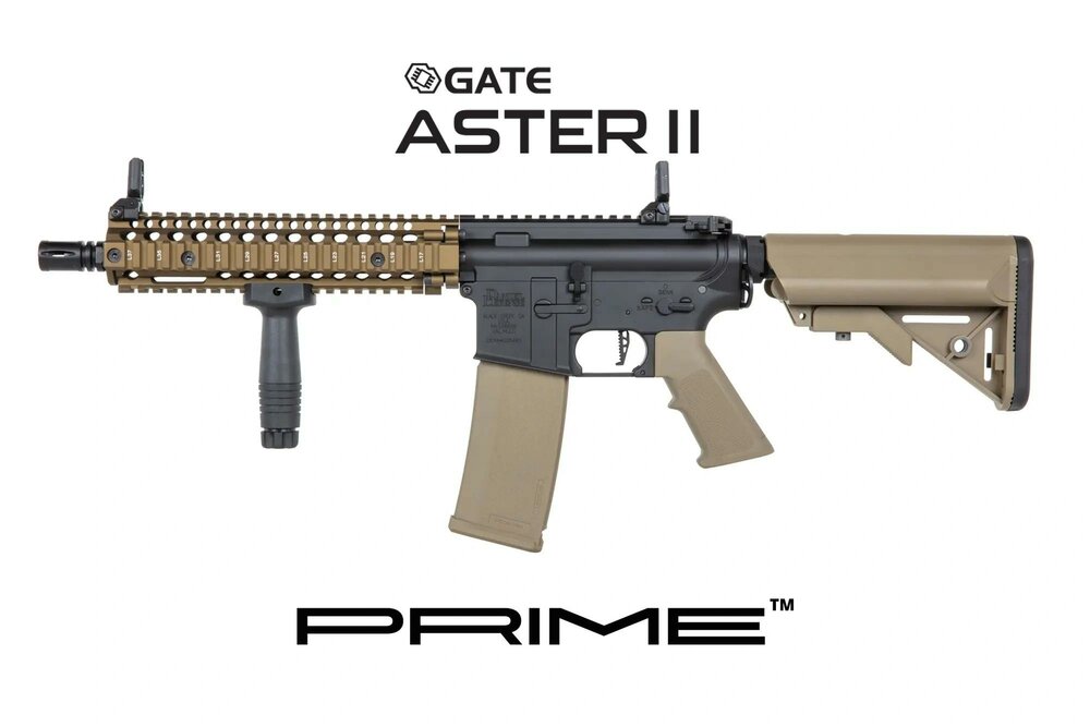 Specna Arms Daniel Defense&reg; MK18 SA-P19 Prime&trade; Aster II ETU airsoft carbine with Chaos Bronze brushless motor