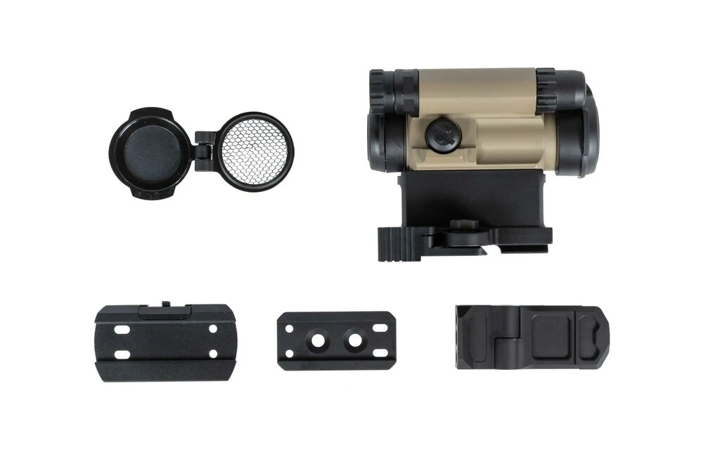 JJ Airsoft M5 red dot sight with 3 mounts Tan