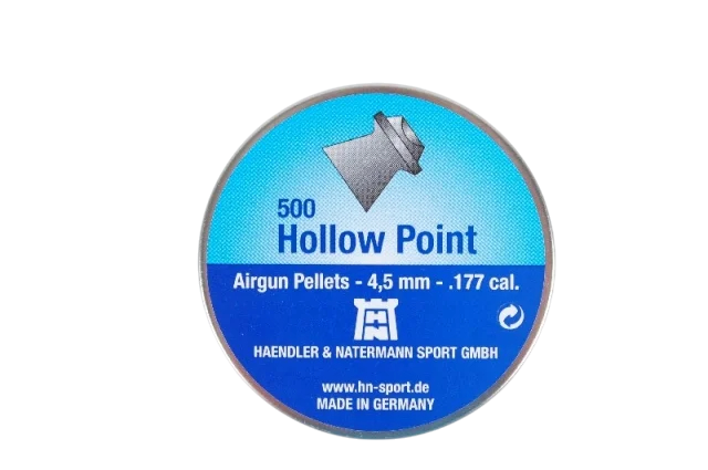 H&amp;N Hollow Point 4.5mm .177cal 500 stuks AFGEPRIJSD ( vanwege deukjes in blik)