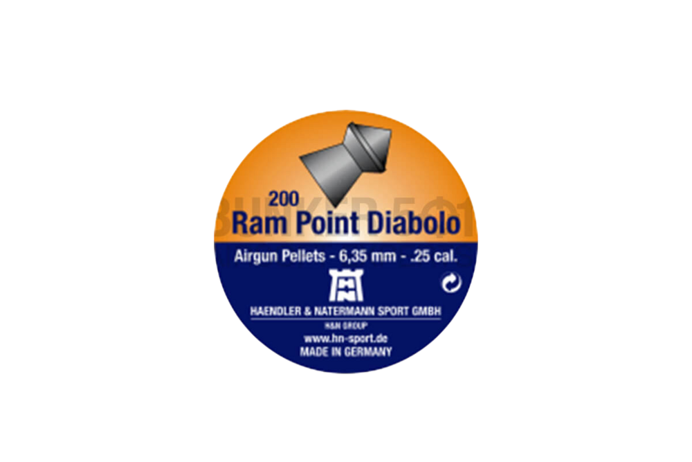 H&amp;N Sport Ram Point Diabolo Airgun Pellets (.25 / 6.35mm) 200pcs