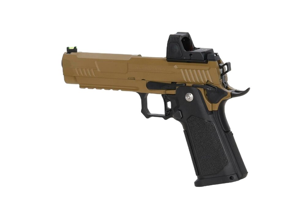 ARCTURUS Vanguard 5" Hi-Capa GBB Optics Ready  with ARS-1 red dot sight Half-Tan