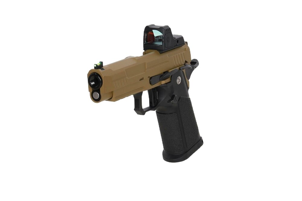 ARCTURUS Vanguard 4.3" Hi-Capa GBB Optics Ready with ARS-1 red dot sight Half-Tan