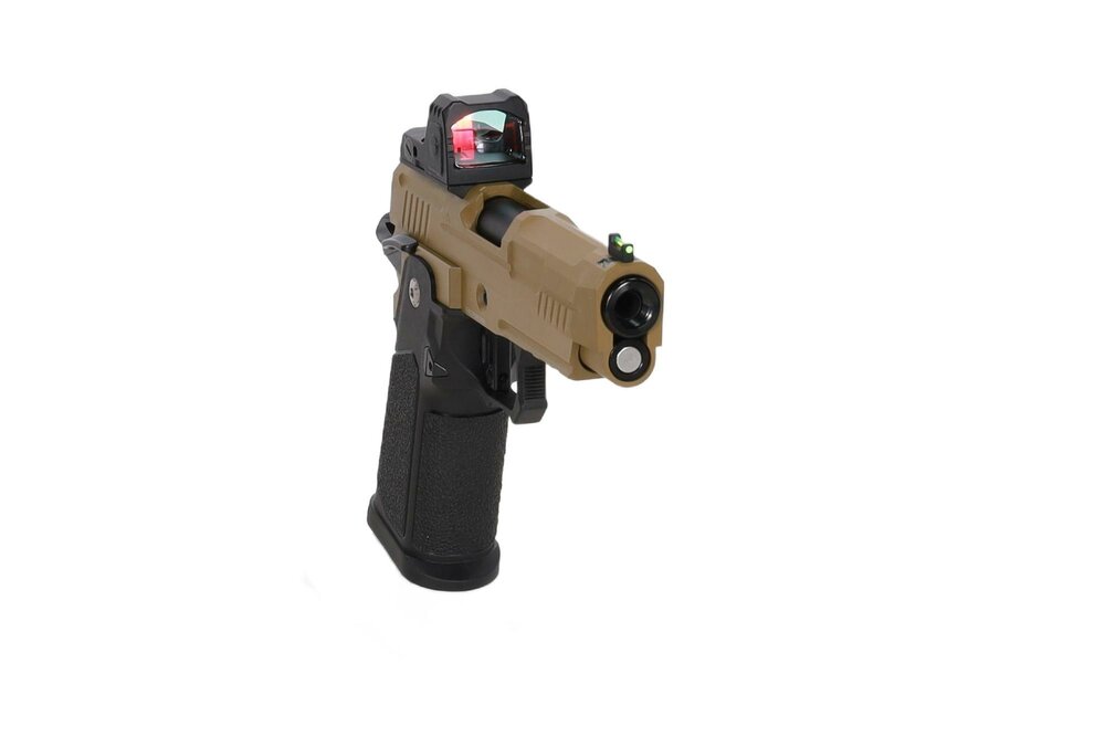 ARCTURUS Vanguard 4.3" Hi-Capa GBB Optics Ready with ARS-1 red dot sight Half-Tan