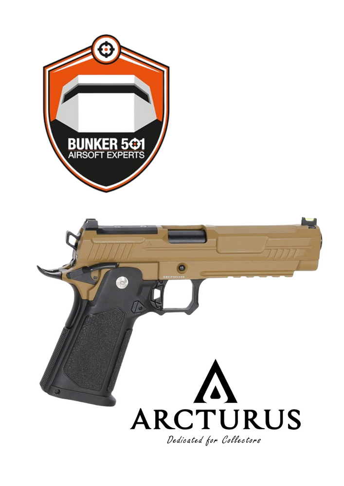 ARCTURUS Vanguard 5" Hi-Capa GBB Optics Ready Half-Tan 