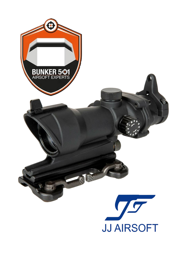 JJ AIROSFT ACOG Style 4x32 Scope Replica with Lighting and QD Mount - Black