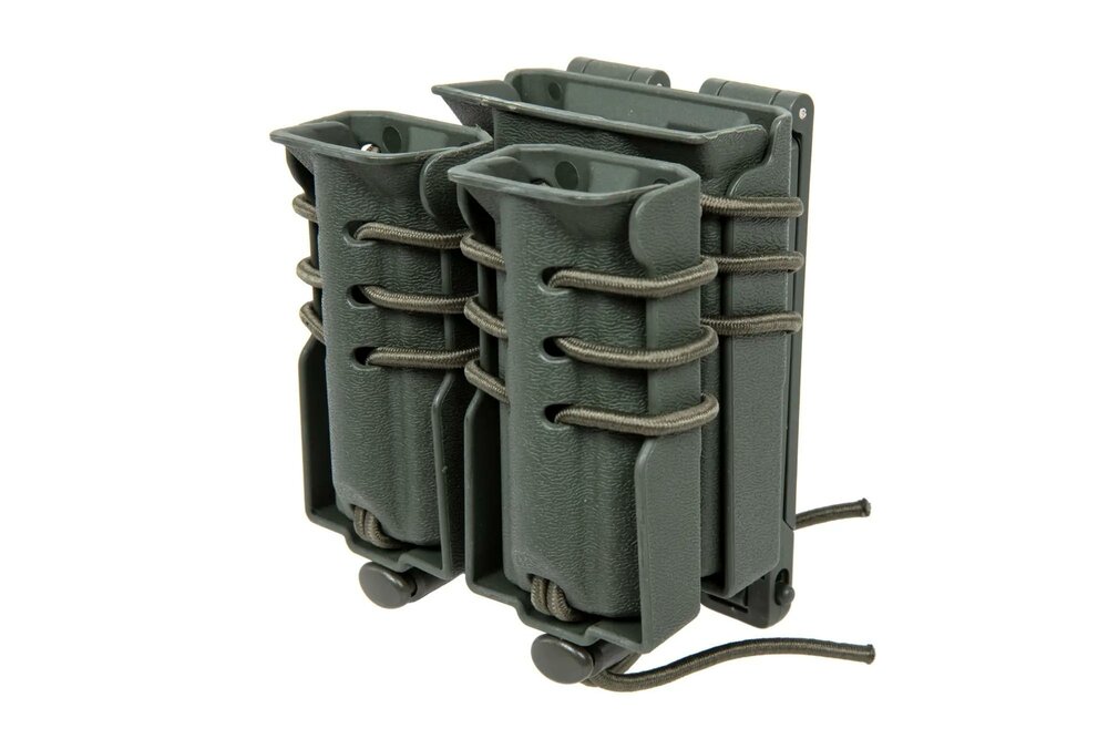     Carrier for 2 9mm magazines and an M4/M16 magazine Wosport Urban Assault Quick Pull Olive