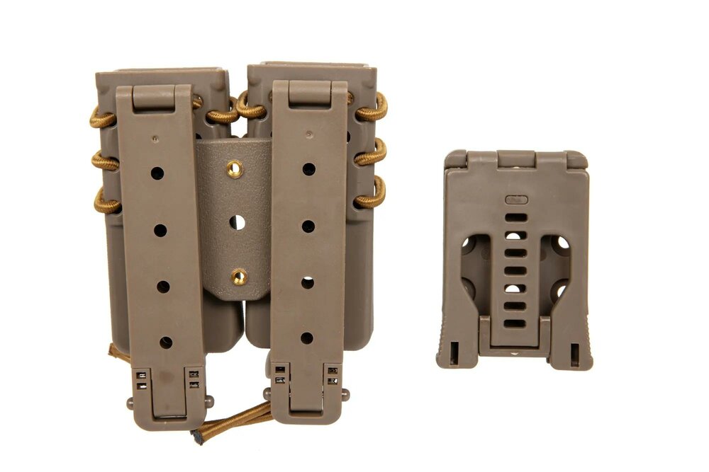 Carrier for 2 9mm magazines Wosport Urban Assault Long Quick Pull Tan
