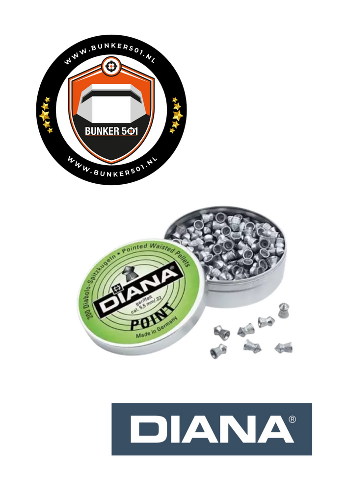 Diana - Airgun Pellets -  Point - 5.5mm (.22) - 200 pcs