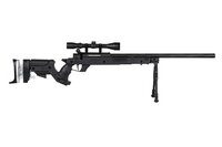 SA-S13 sniper airsoft rifle with scope and bipod - black