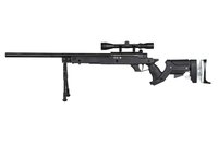 SA-S13 sniper airsoft rifle with scope and bipod - black