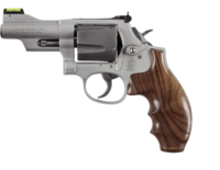 HOGUE GRIP 19320 S&amp;W K or L Frame Round Butt - Smooth - PAU FERRO - w/ Finger Grooves and Stripe Cap