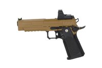 ARCTURUS Vanguard 5" Hi-Capa GBB Optics Ready  with ARS-1 red dot sight Half-Tan