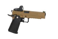 ARCTURUS Vanguard 5" Hi-Capa GBB Optics Ready  with ARS-1 red dot sight Half-Tan