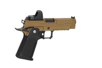 ARCTURUS Vanguard 4.3" Hi-Capa GBB Optics Ready with ARS-1 red dot sight Half-Tan