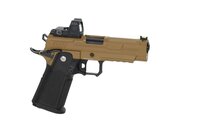 ARCTURUS Vanguard 4.3" Hi-Capa GBB Optics Ready with ARS-1 red dot sight Half-Tan