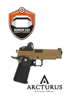 ARCTURUS Vanguard 4.3" Hi-Capa GBB Optics Ready with ARS-1 red dot sight Half-Tan