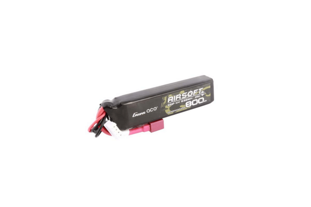 GENS ACE 800mAh 11.1V 25C 3S1P LiPo Battery for Airsoft Guns with T (Deans) Plug