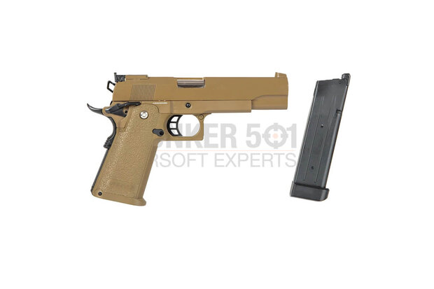 GOLDEN EAGEL  3304 Hi-Capa Full Metal GBB Tan