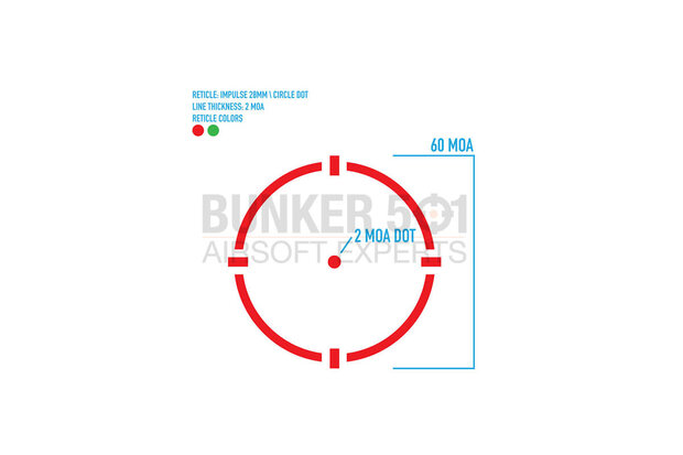 FIREFIELD FF26027 Impulse 1X28 Red Dot Sight With Red Laser