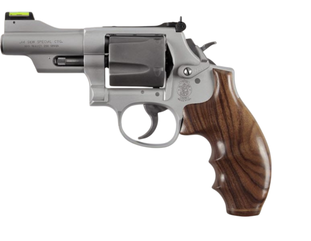 HOGUE GRIP 19320 S&amp;W K or L Frame Round Butt - Smooth - PAU FERRO - w/ Finger Grooves and Stripe Cap