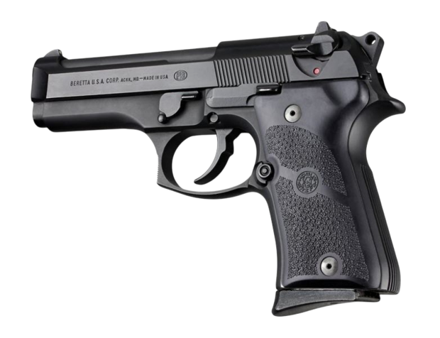 HOGUE GRIP  93010 Beretta  92 Compact Auto Rubber grip Panels Black