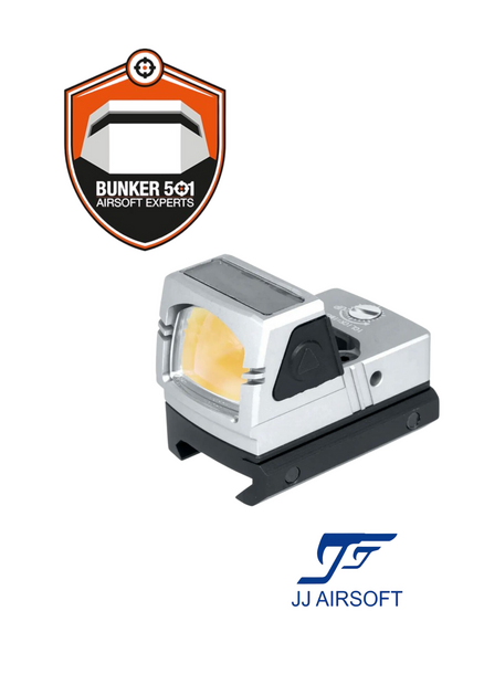 JJ AIRSOFT Collimator xFORCE MINI Solar Powered Silver