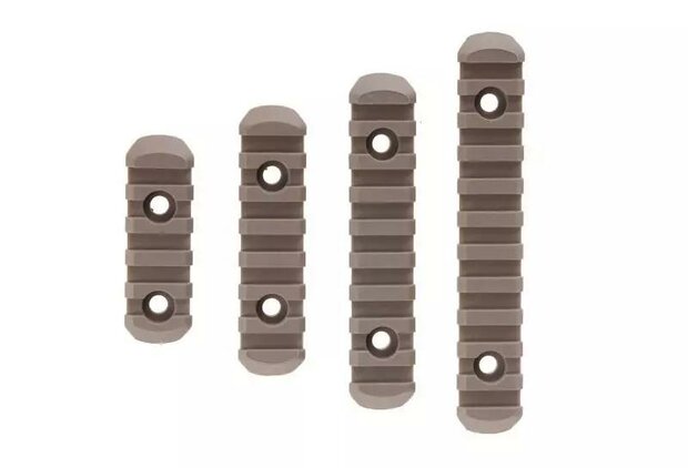 A set of polymer RIS rails for the MOE grip - tan