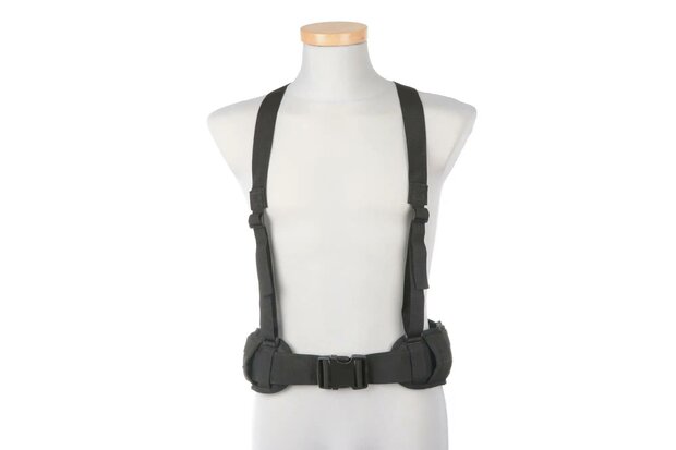 Belt with X type suspenders - black
