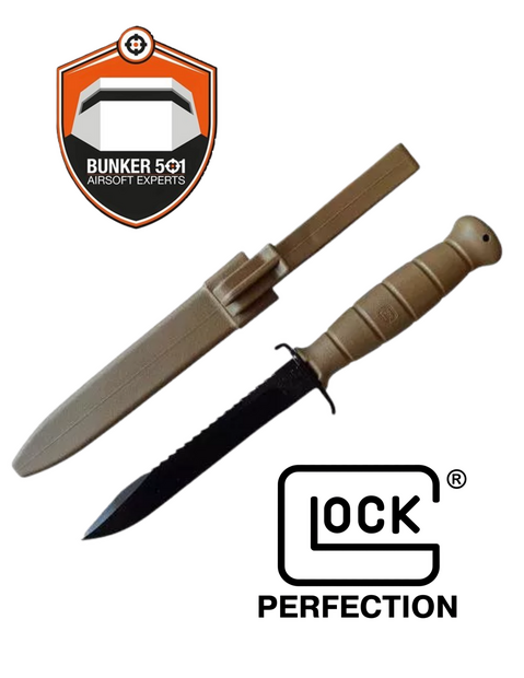 GLOCK Field Knife 12139 met Zaag &ndash; Khaki | Militair Mes