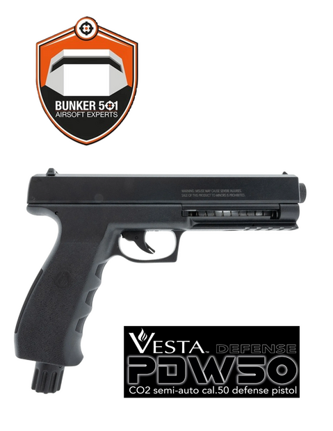 VESTA Defence Sentinel PDW50 CO₂ Pistool .50 | 20 Joule | Semi-Automatisch