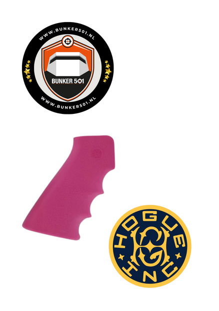 HOGUE GRIP 15007 AR-15/M-16 Rubber Grip with Finger Grooves Pink