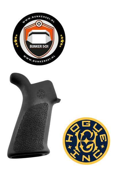 HOGUE GRIP 15030 AR-15/M-16 Rubber Grip Beavertail with No Finger Grooves