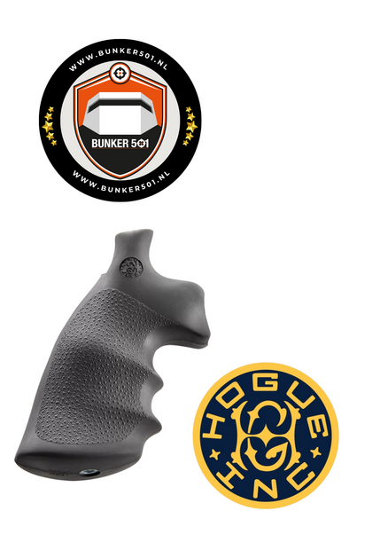 HOGUE GRIP 19002 S&amp;W K or L Frame Round Butt Rubber Conversion Monogrip Black