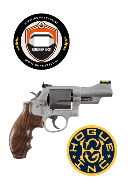 HOGUE GRIP 19320 S&amp;W K or L Frame Round Butt - Smooth - PAU FERRO - w/ Finger Grooves and Stripe Cap