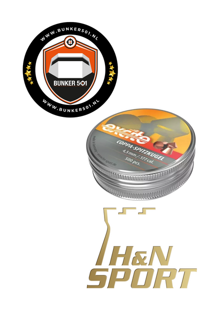 H&amp;N Coppa-Spitzkugel 4.5mm/.177cal